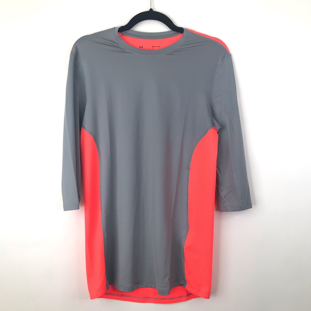 NWT Under Armour Neon Heatgear Fitted 3/4 Sleeve